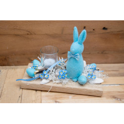 Schwemmholz Hase blau