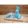 Schwemmholz Hase blau