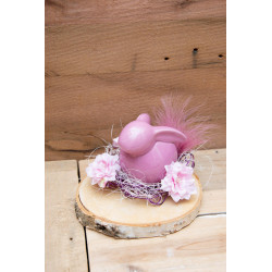 Fliederfarbendes Häsli im Drahtnest