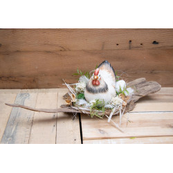 Schwemmholz Huhn im Nest