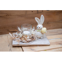 Schwemmholz Windlicht Hase