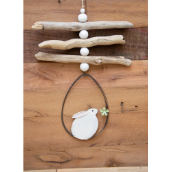 Girlande Schwemmholz Hase im Ei, 2 Farben