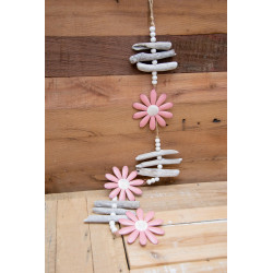 Girlande 3 rosa Blüten