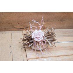 Deko mit rosa Keramikrose