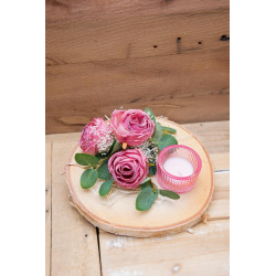 Teelicht Seidenrosen rosa