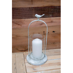 Windlicht / Laterne Shabby Vogel