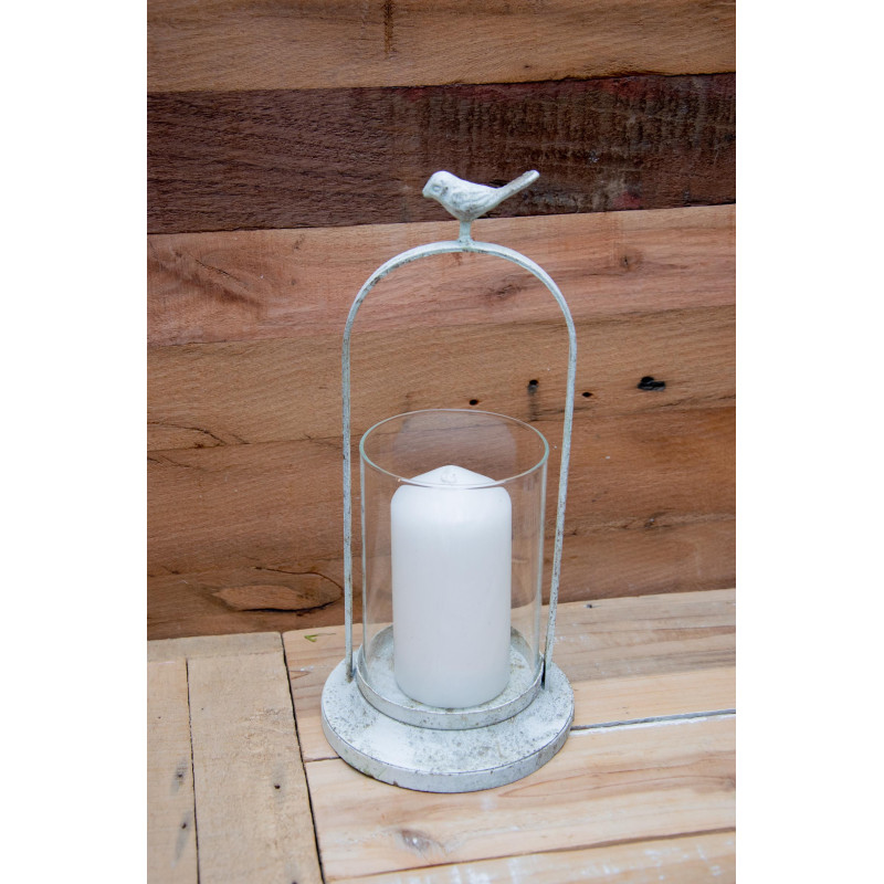 Windlicht / Laterne Shabby Vogel