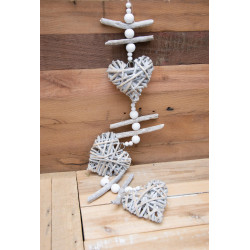 Girlande 3 Rattanherzen