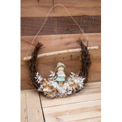 Türdeko Halbkranz Mädchen mit Hund