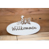 Metallschild Willkommen