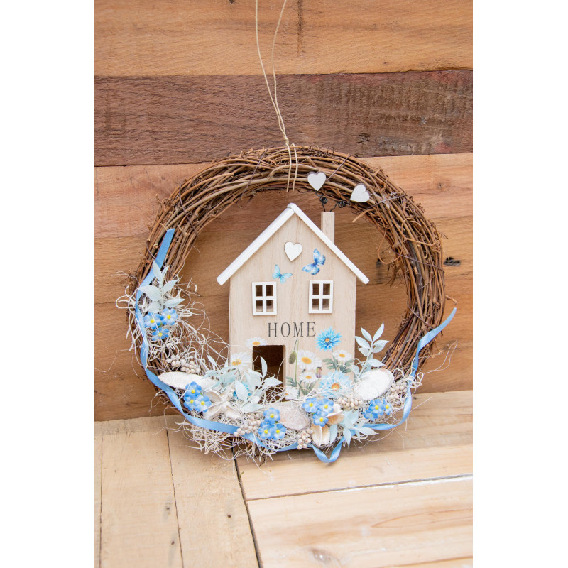 Türkranz Haus blau-weiss