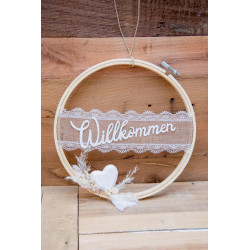 Türkranz Stickrahmen Herz