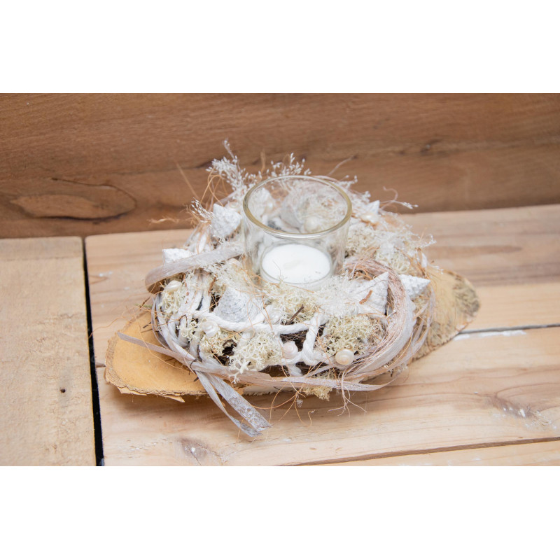 Windlicht maritimer Naturkranz