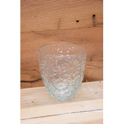 Windlicht Glas Blüten