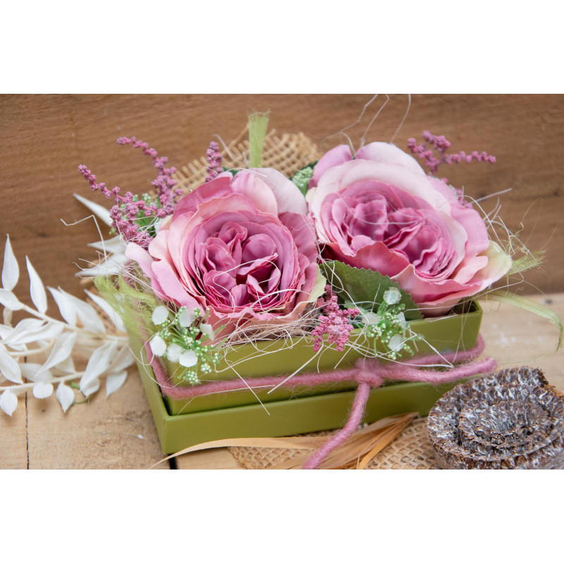 Geschenkbox Seidenrosen