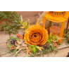 Laterne mit Papierbandrose orange