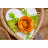 Türdeko Kordelherz mit Herz orange Blüte