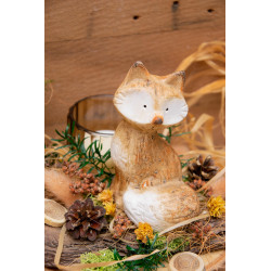Windlichtdeko Fuchs auf Rinde