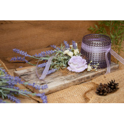 Schwemmholz Seiden-Lavendel Windlicht