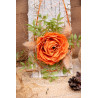 Türdekoration Drahtblatt & Papierbandrose