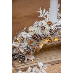 Bogen auf Schwemmholz mit Kerze & LED-Lichterkette