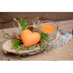 Teelicht oranges Herz