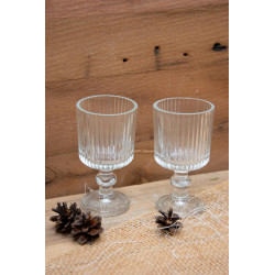 Gerilltes Teelichtglas mit Standfuss
