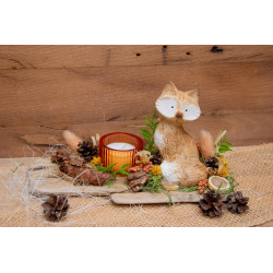 Schwemmholz-Fuchs mit Teelicht
