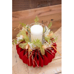 Wabenkranz mit Windlicht & Trockenblumen