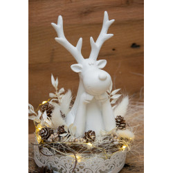 Tischdeko mit Hirsch & LED-Beleuchtung