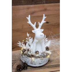 Tischdeko mit Hirsch & LED-Beleuchtung