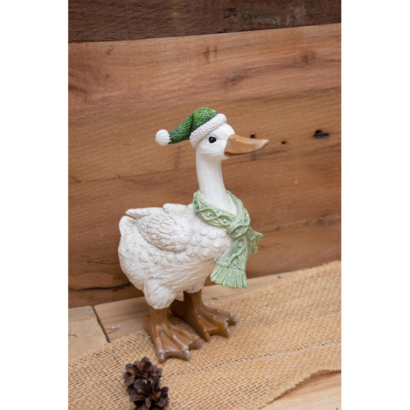 Weihnachtsente mit Zipfelmütze & Schal