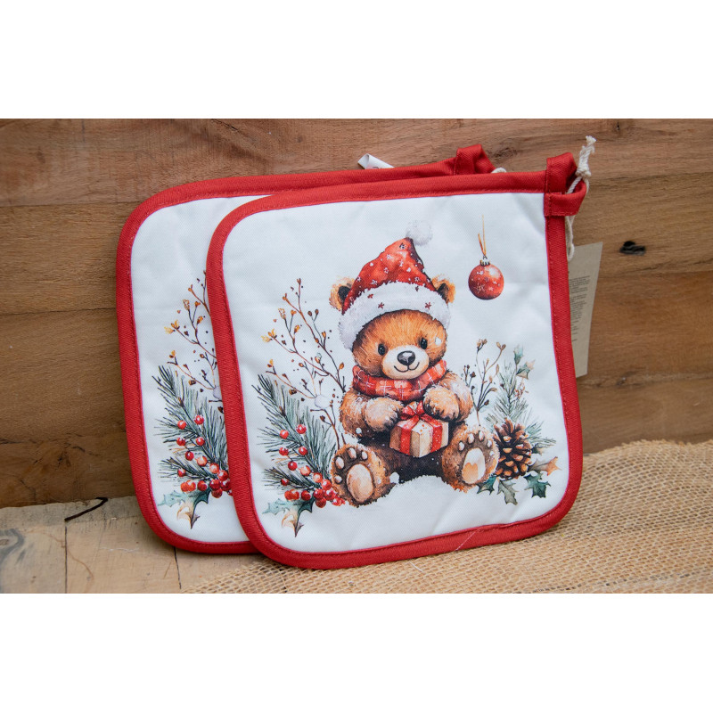 Topflappen Weihnachtsteddy