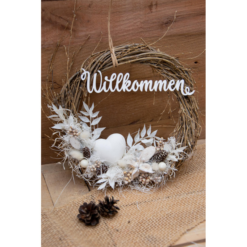 Türkranz weisses Herz