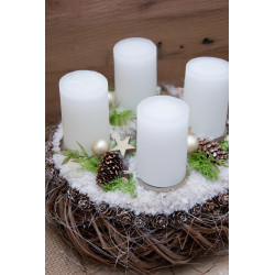 Adventskranz „Flauschig“ mit Doppelkranz