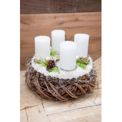 Adventskranz „Flauschig“ mit Doppelkranz
