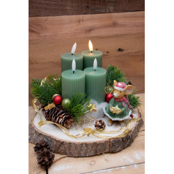 Adventsgesteck Weihnachtsmaus LED Kerzen