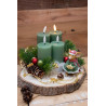 Adventsgesteck Weihnachtsmaus LED Kerzen