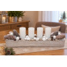 Adventsgesteck in Weiss und Natur