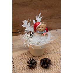 Herzige Winterdeko im Töpfchen