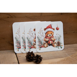 Herzige Teddy-Untersetzer – 4er-Set