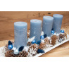 Adventsgesteck in Blau-Weiss