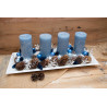 Adventsgesteck in Blau-Weiss