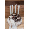 Zweilagiger Adventskranz in Cremeweiss