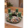 Adventskranz Zapfen in Grün und Gold